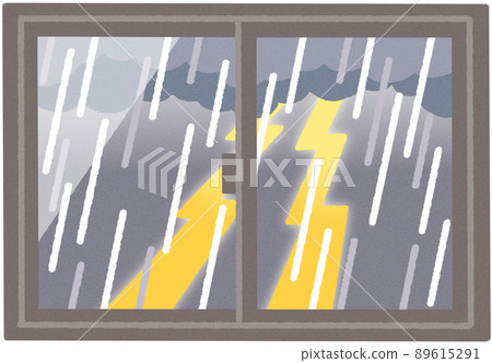 Window on a thunderstorm day Window on a thunderstorm day 89615291