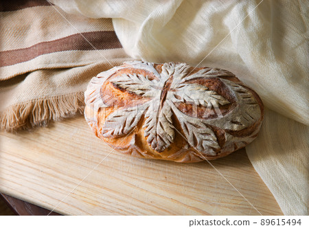 Tasty soft bread on the board Tasty soft bread on the board 89615494