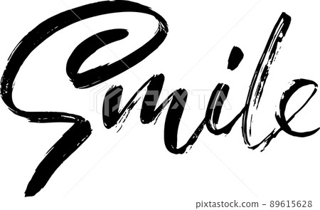 Smile. Modern dry brush lettering template. 89615628