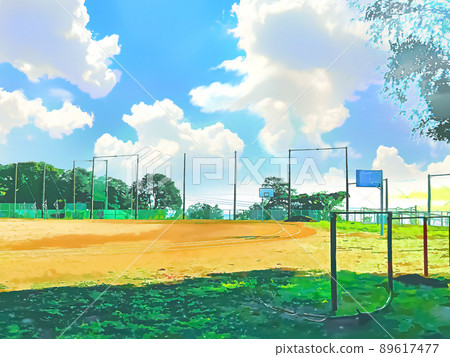 School ground with horizontal bar 89617477