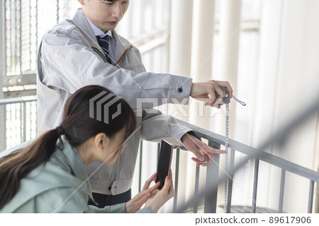Men and women of young engineers conducting field surveys Men and women of young engineers conducting field surveys 89617906