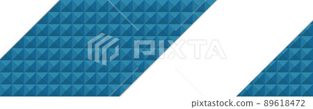 Panoramic blue web background template of many identical squares with space for text - Vector 89618472