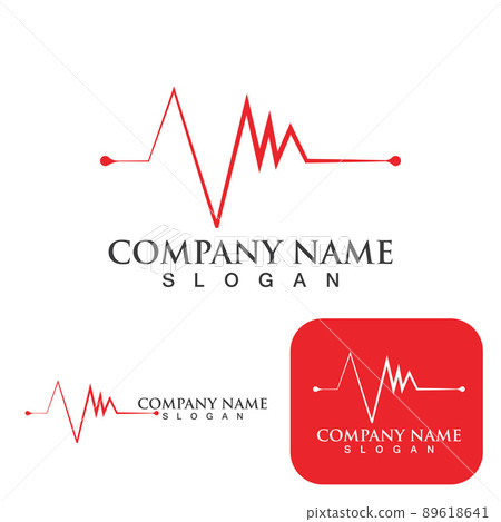 Heartbeat  logo and symbol template design element 89618641