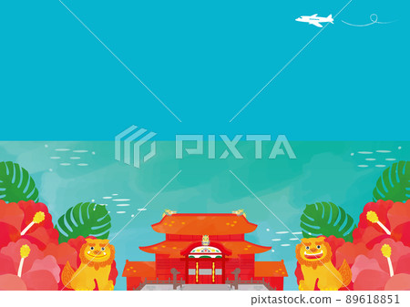 沖繩藍天和風沙的背景 沖繩藍天和風沙的背景 89618851