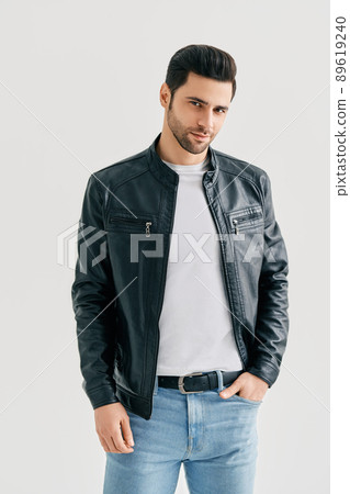 Handsome stylish man portrait on white studio background Handsome stylish man portrait on white studio background 89619240
