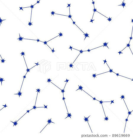Zodiac constellation seamless pattern simple vector illustration, astrology horoscope symbol for future events prediction, stars connected with lines 89619669