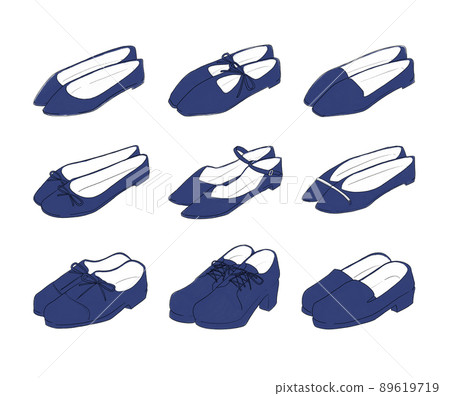 Navy loafers illustration set - Stock Illustration [89619718] - PIXTA