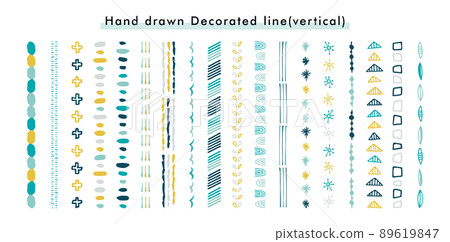 A set of hand-painted decorative ruled materials A set of hand-painted decorative ruled materials 89619847