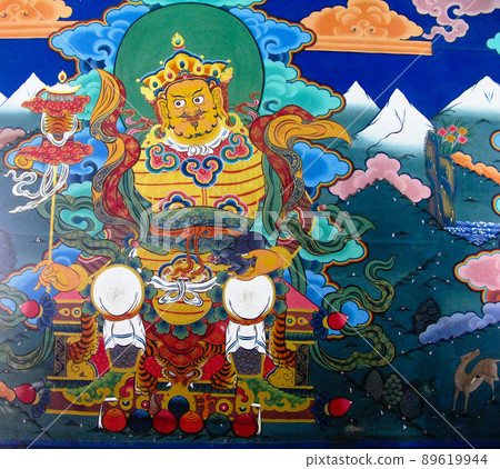 Image of Padmasambhava aka Guru Rinpoche on the wall of Taktsang Lakhang monastery, Paro, Bhutan Image of Padmasambhava aka Guru Rinpoche on the wall of Taktsang Lakhang monastery, Paro, Bhutan 89619944