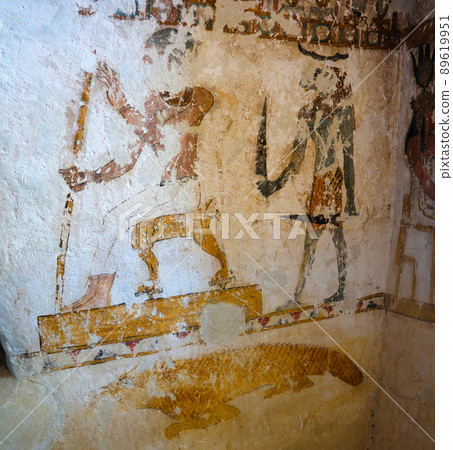 Walls in the Tomb of the Crocodile in Gabal al-Mawta aka Mountain of the Dead, Siwa, Egypt 89619951