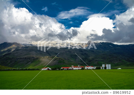 Panorama view to Eyjafjallajokull volcano Iceland Panorama view to Eyjafjallajokull volcano Iceland 89619952
