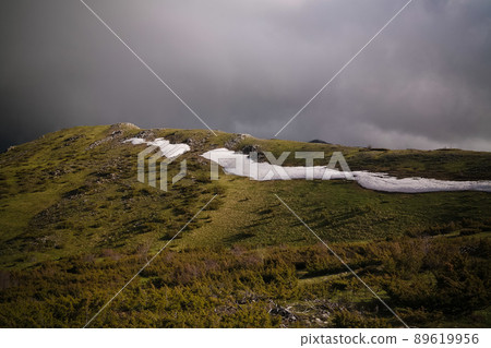 Cloudy Landscape of Mavrovo national park with mountain, FYR Macedonia 89619956