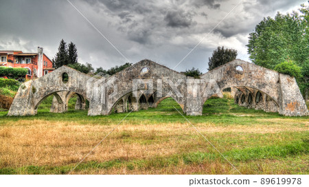 Panorama of Venetian Arsenal and Shipyard in Gouvia, Corfu, Greece 89619978