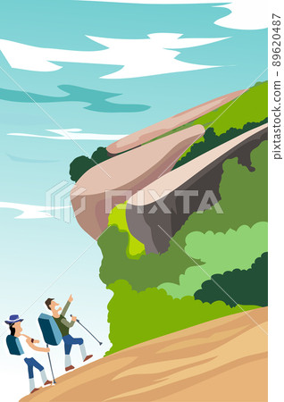 Traveler trekking on mountain at Hin Sam Whale (Three Whales Rock) 89620487