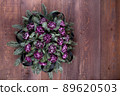 Flower arrangement for funerals, churches, coffins, graves, dark flowers 89620503