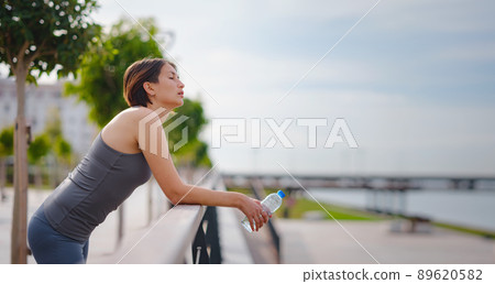 outdoor sports, workout and wellness concept. 89620582