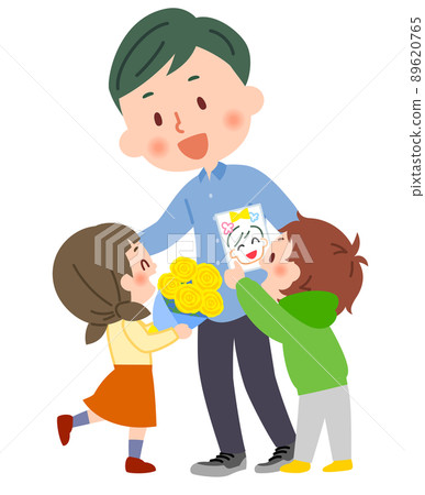 父親節的父母和孩子 89620765