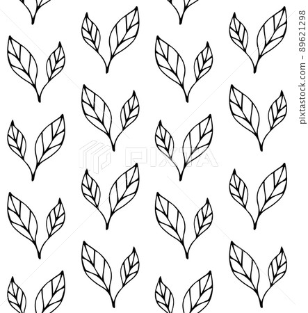 Vector seamless pattern of hand drawn leaves - Stock Illustration ...