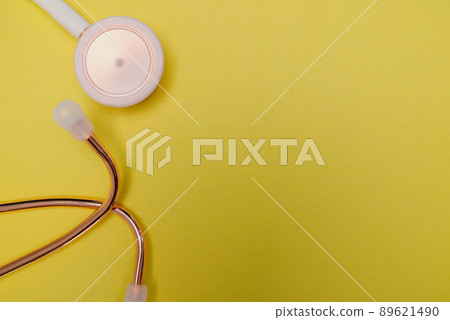 Medical stethoscope. White medical stethoscope.The concept of healthcare. Medical stethoscope. White medical stethoscope.The concept of healthcare. 89621490