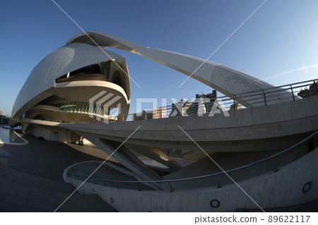 Valencia Spain Ciutat de les Arts i les Ciencies The City of Arts and Sciences sunset view 89622117