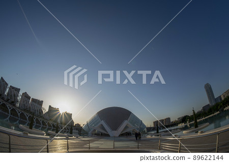 Valencia Spain Ciutat de les Arts i les Ciencies The City of Arts and Sciences sunset view 89622144
