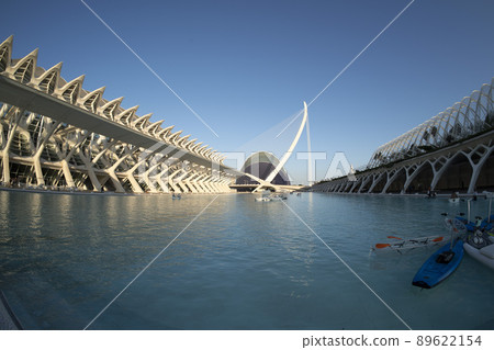 Valencia Spain Ciutat de les Arts i les Ciencies The City of Arts and Sciences sunset view 89622154