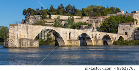 Avignon. Bridge of St. Benezet over the Rhone River. 89622763