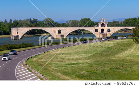 Avignon. Bridge of St. Benezet over the Rhone River. 89622765