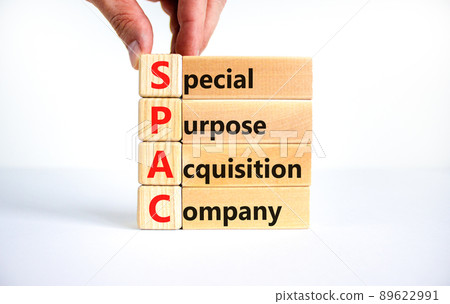 SPAC special purpose acquisition company symbol. Concept words SPAC special purpose acquisition company on beautiful white background. Business SPAC special purpose acquisition company concept. 89622991