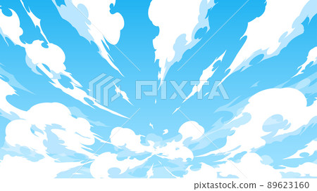 Cool cloud and sky background illustration that springs from the center_effect style_16: 9 89623160
