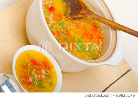 Syrian barley broth soup Aleppo style Syrian barley broth soup Aleppo style 89623179