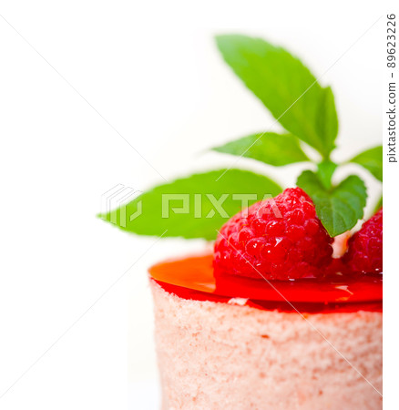 fresh raspberry cake mousse dessert 89623226