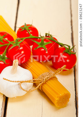 Italian basic pasta ingredients 89623247