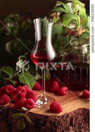 Raspberry liquor and fresh berries. Raspberry liquor and fresh berries. 89623880