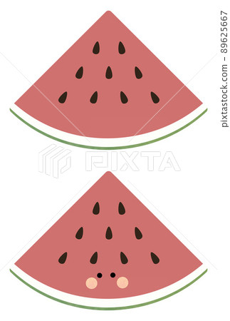西瓜切成帶面和不帶面的三角形 89625667