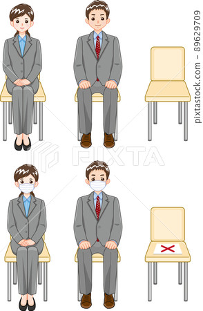 Men and women sitting in chairs in suits-2 Men and women sitting in chairs in suits-2 89629709