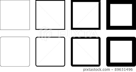 不同線條粗細的黑色方形框架 不同線條粗細的黑色方形框架 89631496