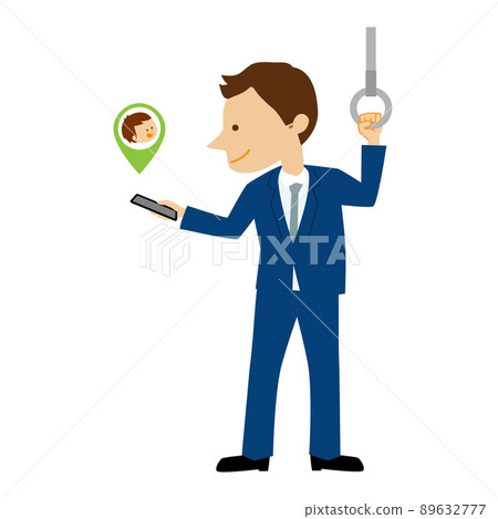 GPS Dad looking at the location information of the child GPS Dad looking at the location information of the child 89632777