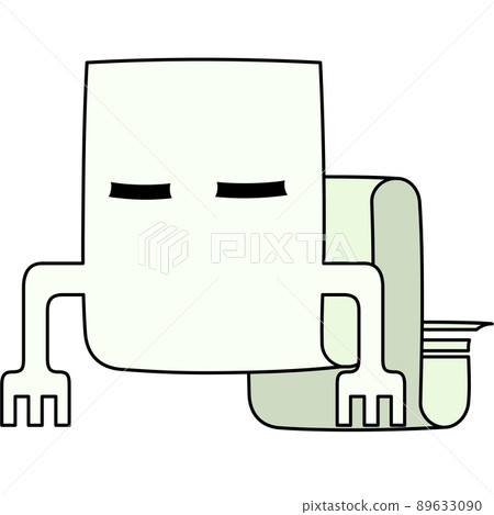 Illustration of ittan-momen with closed eyes 89633090