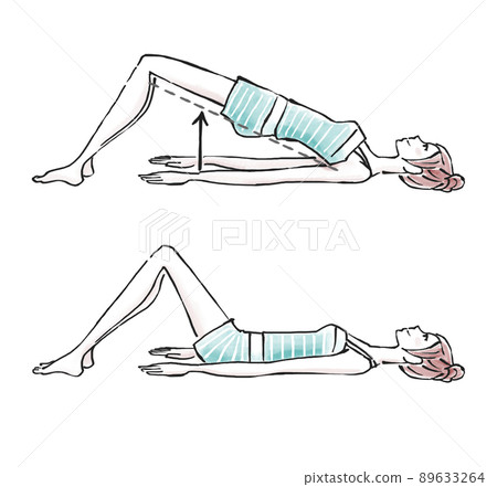 Illustration of a woman doing stretching with... - Stock Illustration ...