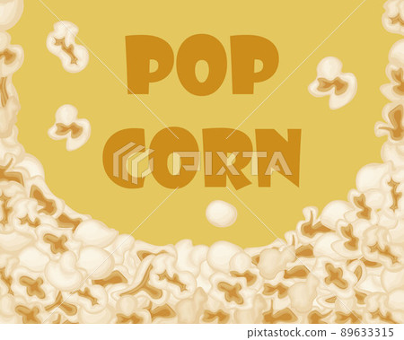 Popcorn. A postcard with a picture of popcorn. Advertising poster with popcorn. Vector 89633315