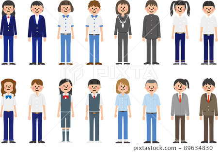 Student Vector Genderless Uniform 89634830