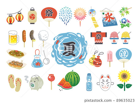Japanese style summer festival material set Japanese style summer festival material set 89635023