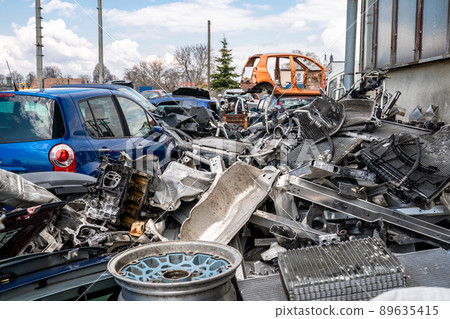car parts at the scrap yard car parts at the scrap yard 89635415