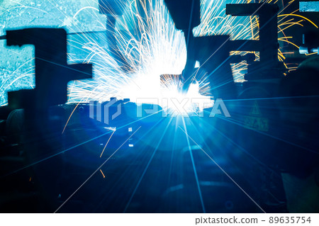Light Welding, Welding robots in factory 89635754
