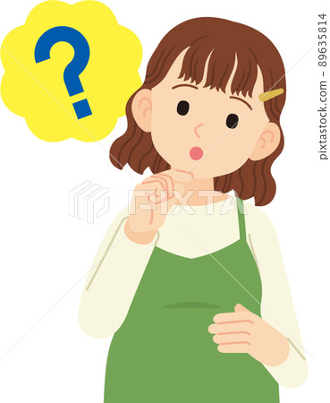 Pregnant woman thinking _ no line Pregnant woman thinking _ no line 89635814