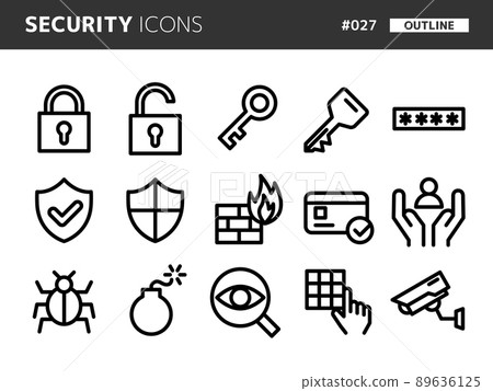 Security related line style icon set_027 89636125