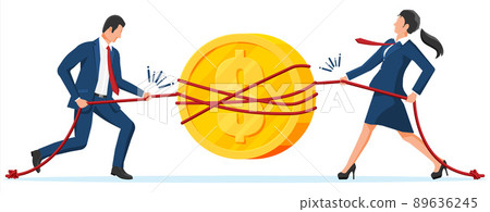 Business People Pull of Coin. Business People Pull of Coin. 89636245