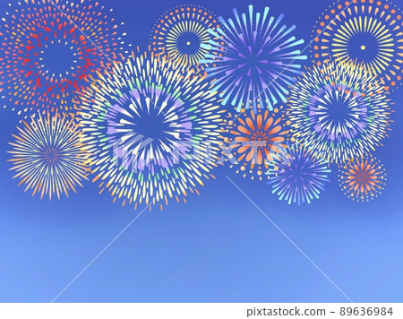 Illustration of fireworks full of night sky 89636984