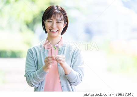 護理人員女性護理人員新鮮綠色 89637345